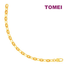 TOMEI Twisted Linked Bracelet, Yellow Gold 999 (5D) (5D-M-054)