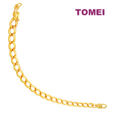 TOMEI Dragon Head Linked Bracelet, Yellow Gold 999 (5D) (5D-M-056)