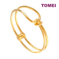 TOMEI Chic Knotted Bangle, Yellow Gold 916 (9L-BK1631-1C)