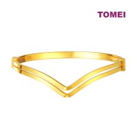 TOMEI Double-V Bangle, Yellow Gold 916 (9L-EGP4325-1C)