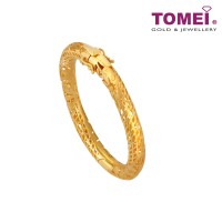 TOMEI Ornately Sophisticated With Noble Bangle, Yellow Gold 916 (9L-YG1285B-1C)