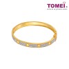TOMEI Dual-Tone Bangle, Yellow Gold 916 (9L-YG1378B-2C)