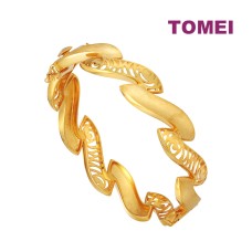 TOMEI Puteri Wavy Bangle, Yellow Gold 916 (9L-YG1406B-1C)