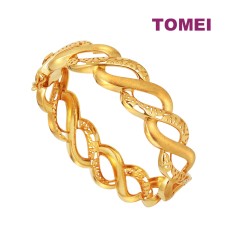 TOMEI Puteri Braided Bangle, Yellow Gold 916 (9L-YG1407B-1C)