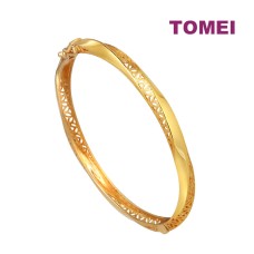 TOMEI Puteri Slender Elegant Bangle, Yellow Gold 916 (9L-YG1424B-1C)