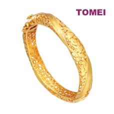 TOMEI Puteri Blossom Bangle, Yellow Gold 916 (9L-YG1435B-1C)