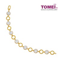 TOMEI Dual-Tone Bubbles Bracelet, Yellow Gold 916 (9M-YG1387B-2C)