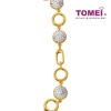 TOMEI Dual-Tone Bubbles Bracelet, Yellow Gold 916 (9M-YG1387B-2C)