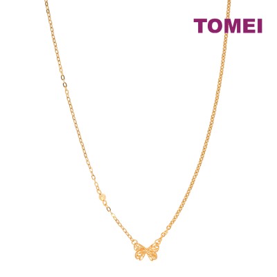 TOMEI Butterfly Necklace, Yellow Gold 916 (9N-JE29-002-1C)