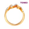 TOMEI Dual-Tone Wavy Ring, Yellow Gold 916 (9O-R6730B-2C)