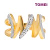 TOMEI Dual-Tone Wavy Ring, Yellow Gold 916 (9O-R6730B-2C)