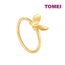 TOMEI Flying Butterfly Ring,Yellow Gold 916 (9O-VCS0412-1C)