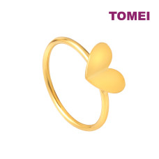 TOMEI Exciting Heart Ring, Yellow Gold 916 (9O-VCS0413-1C)