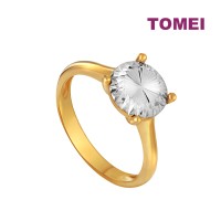 TOMEI Dual-Tone Round Ring, Yellow Gold 916 (9O-YG0880R-2C)