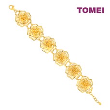 TOMEI Radiantly Flower Bracelet, Yellow Gold 916 (BB0071-1C)