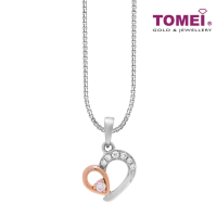 TOMEI Love Is Beautiful Collection Diamond Pendant Set, White+Rose Gold 585 (D50085678)