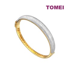 TOMEI Diamond Cut Collection Bangle, Yellow Gold 916 (DC-YG1497B-2C)