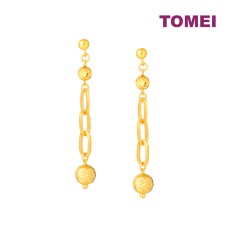 TOMEI Lavish Dangling Beads Earrings, Yellow Gold 916 (EE3534-1C)