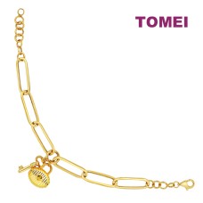 TOMEI Lusso Italia Key & Lock Bracelet, Yellow Gold 916 (IM-B22HL0598-1C)