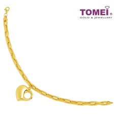 TOMEI Lusso Italia Hollow Heart Bracelet, Yellow Gold 916 (IM-B22WA0511-1C)