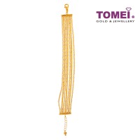 TOMEI Dual-Tone Lusso Italia Layered Beads and Tube Bracelet, Yellow Gold 916 (IM-F159BR-2C)
