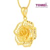 TOMEI Dazzling Flower Pendant, Yellow Gold 916 (PP0071-1C)