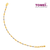 TOMEI Dual-Tone Bead Bracelet, Yellow Gold 916 (TZ-B1144-2C)