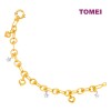 TOMEI Lusso Italia Chain Dual-Tone Heart & Star Bracelet, Yellow Gold 916 (VX3HOB12839-2C)