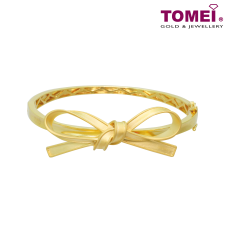 TOMEI Ribbon Bliss Bangle, Yellow Gold 916 (WS-YG1177B-1C)