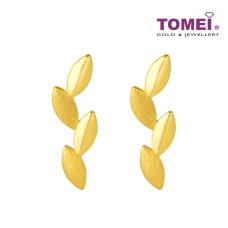 TOMEI Leaf Earrings, Yellow Gold 916 (WS-YG1277E-1)