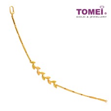TOMEI Leaf Bracelet, Yellow Gold 916 (WS-YG1398B-1C)